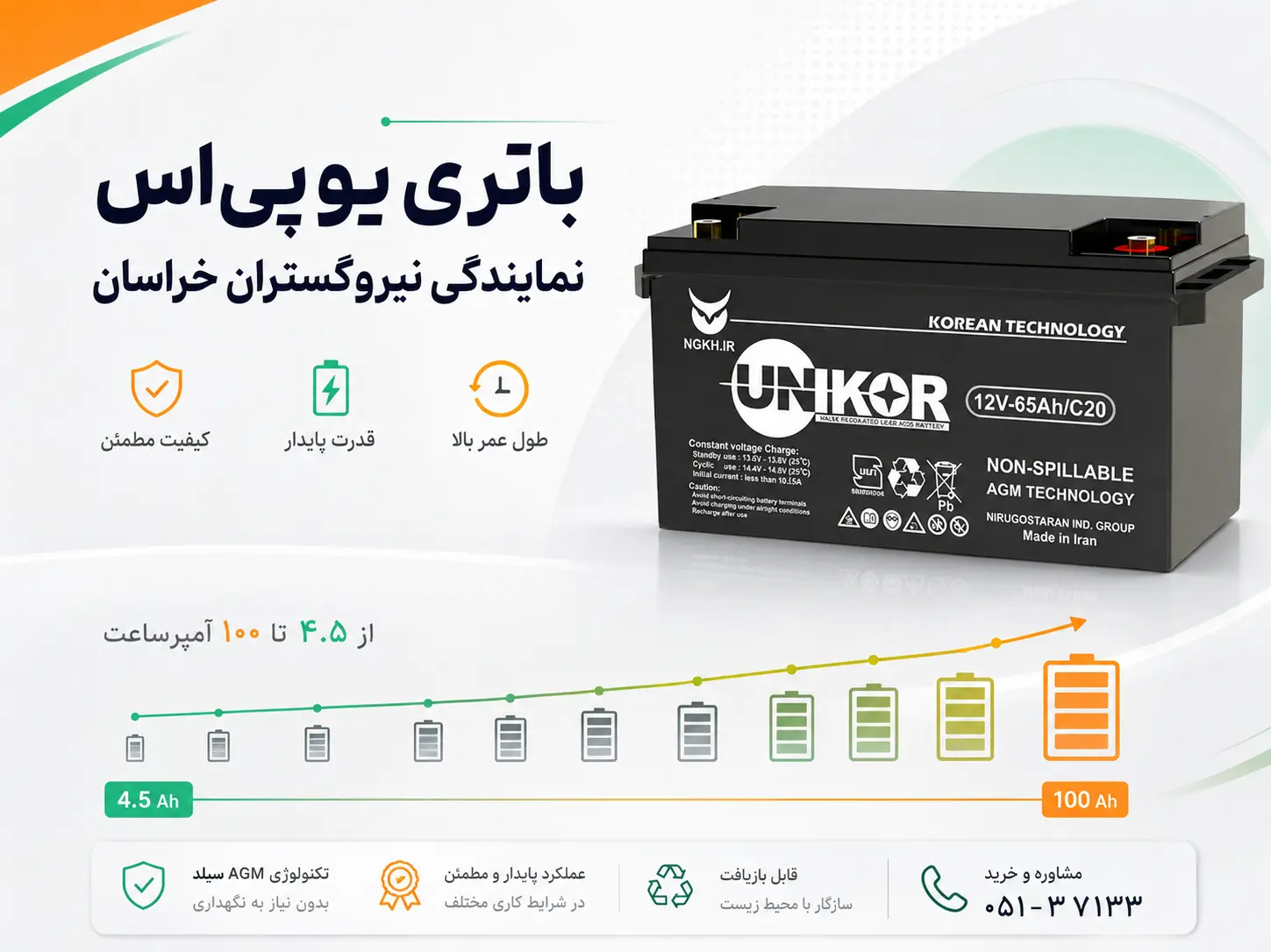 نیرو گستران خراسان 1 باتری یو پی اس نمایندگی نیروگستران خراسان